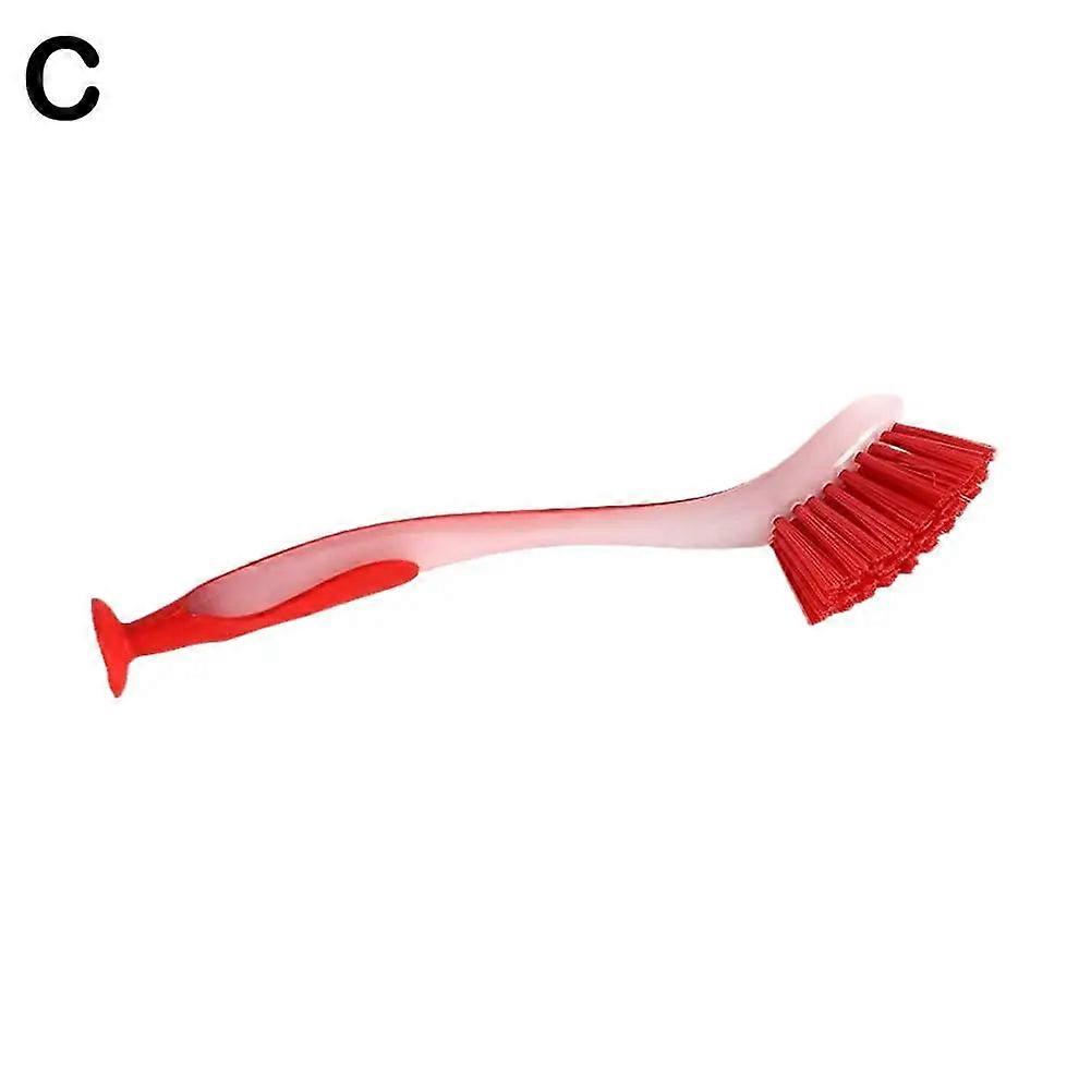 Long Handle Kitchen Scrub Brush With Holder - Ideal For Sink, Pot, Pan Cleaning