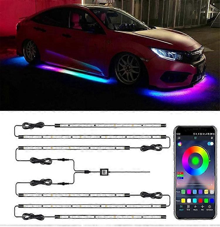Car Modification Symphony Voice Control LED Chassis Lights, Specification:4 x 60cm + 2 x 180cm