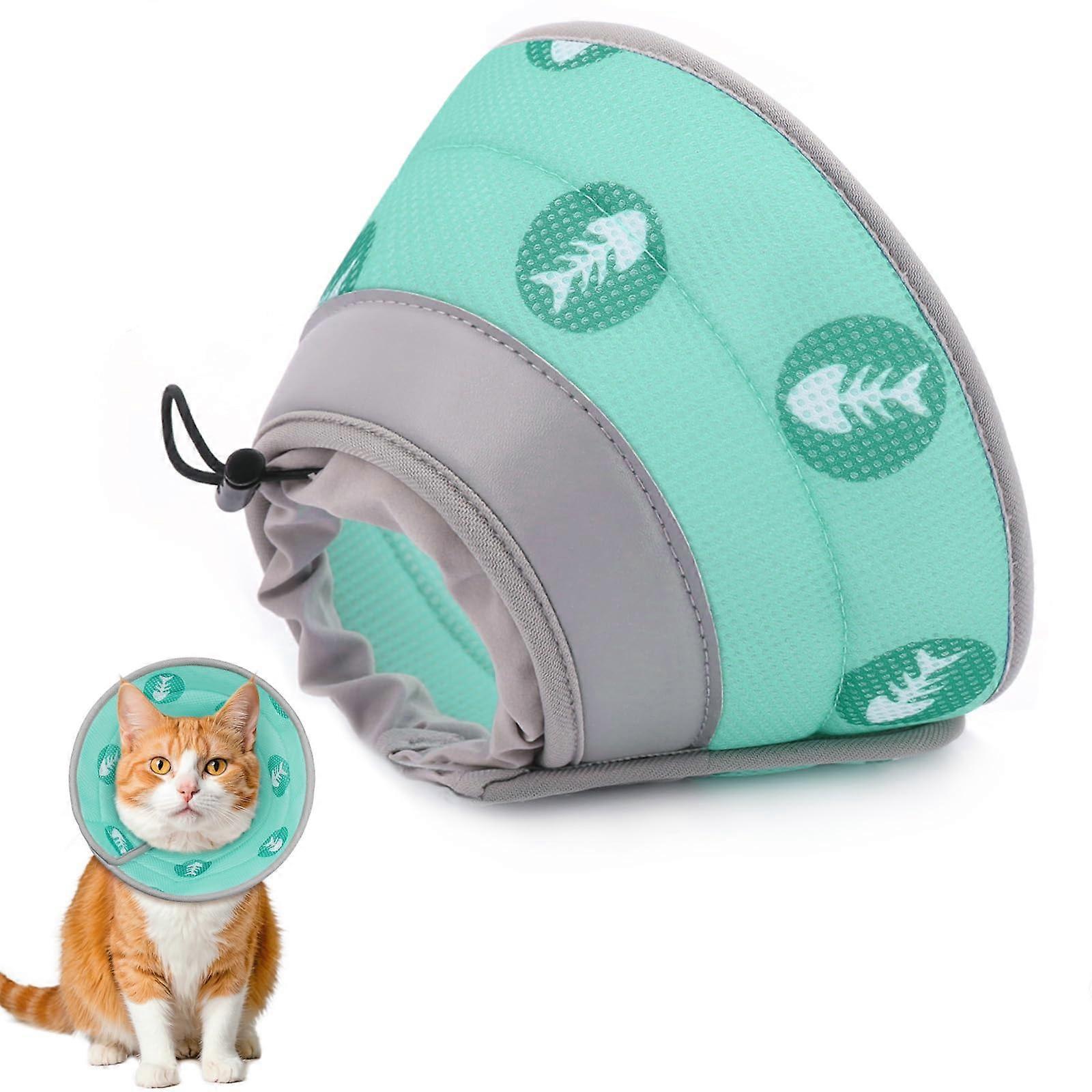 Cat Cone Collar Soft to Stop Licking After Surgery Cat Recovery Collar for Small Large Cats Adjustable Elizabethan Collar
