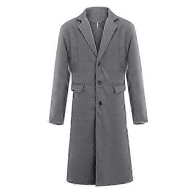 Koreansk trend herr lös casual enkelknäppt överrock höst vintermode ny långärmad ulllång rock 2023