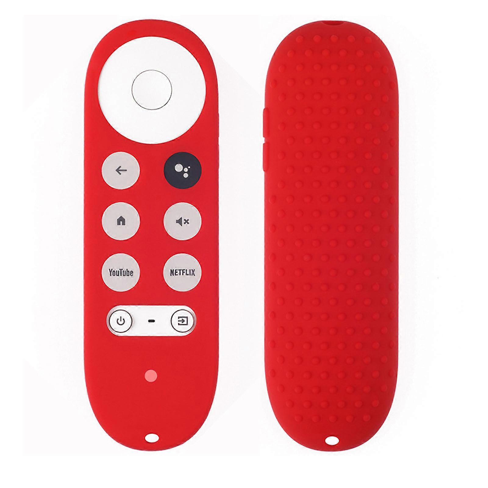 Remote Control Protective Cover Silicone Case for Chromecast with Google TV Remote Controller Red 