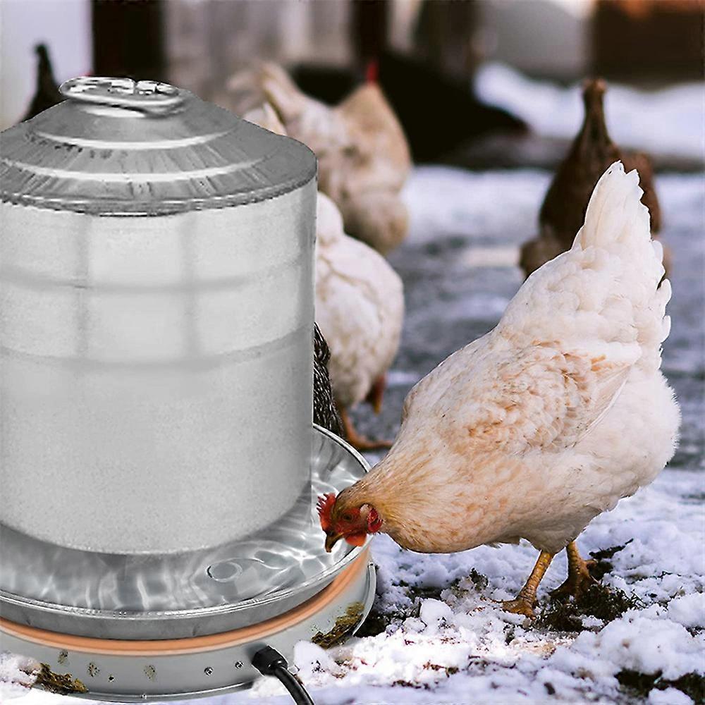 65W Waterer 12/15in for Metal Plastic Poultry Fountain Chicken Water Heater Heated Base with Thermostat and 7.3ft Power Cord