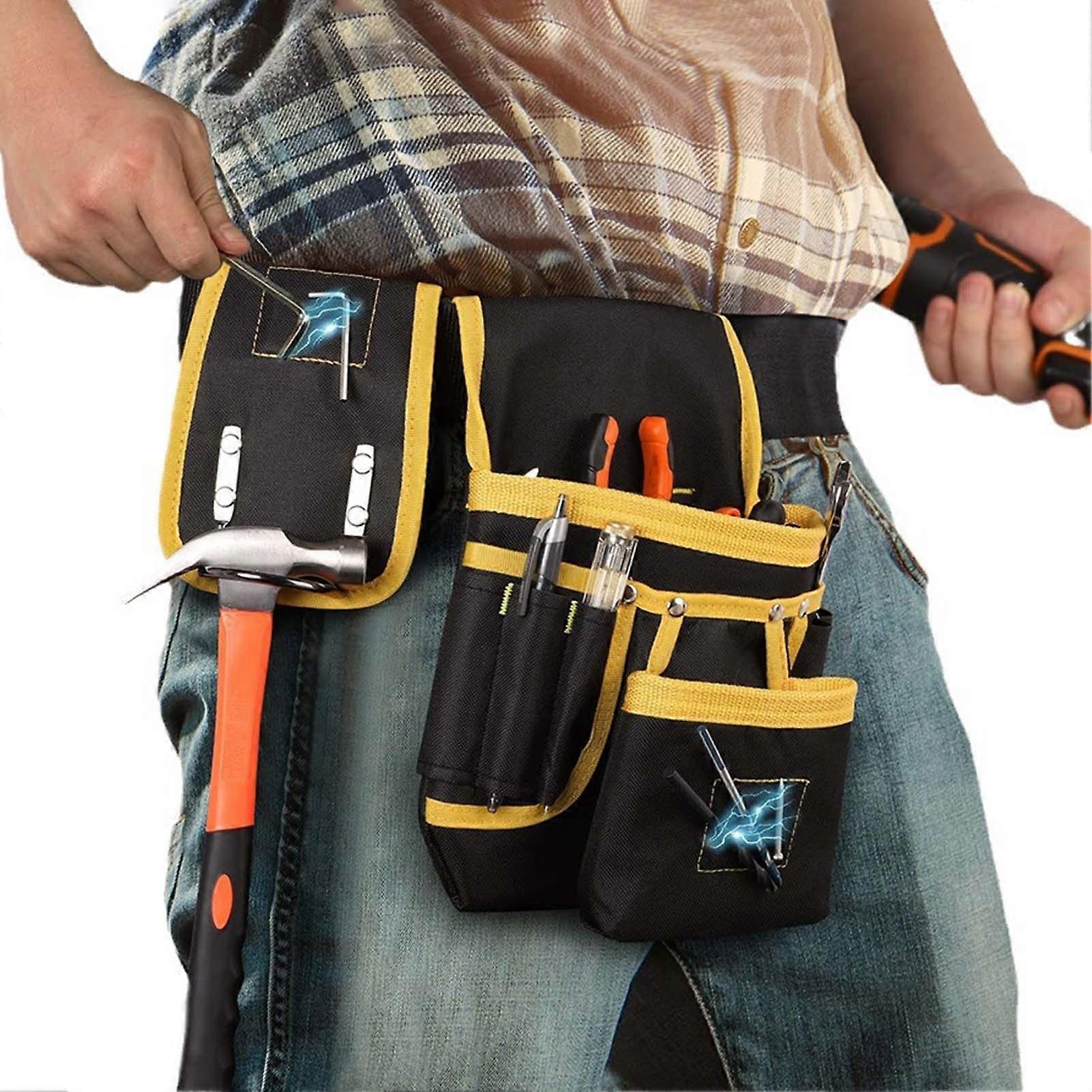 Waist Pockets Tool Belts Bag Detachable & Adjustable Tool Pouch Bag Suitable for Construction Work