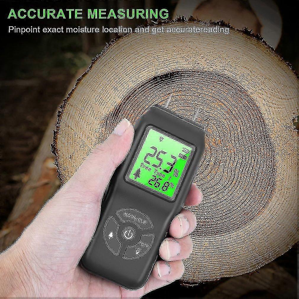 Digital Moisture Meter Water Leak Detector Moisture Tester Backlit Lcd Display With Audible And Visu