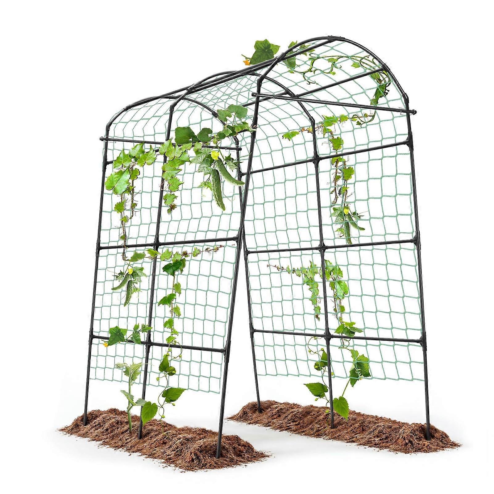 Garden Arch Trellis for Climbing Plants, 7ft Tall Steel Cucumber Trellis for Outdoor Use, Durable Garden Decor