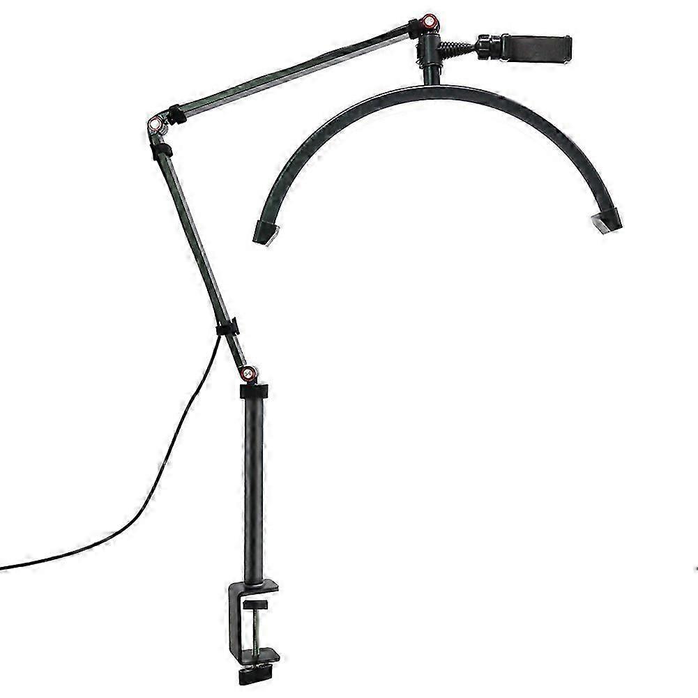 16 Inch Half-Moon LED Video Light, Dimmable, For Makeup, Live Streaming, EU Plug