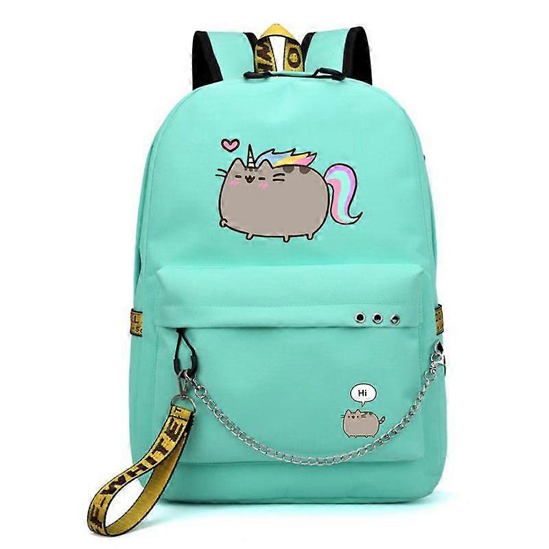Cute Cat Cartoon Students Backpacks Large Capacity Breathable School Bag With USB Charging Chain Bundle Backpack For Girls Boys