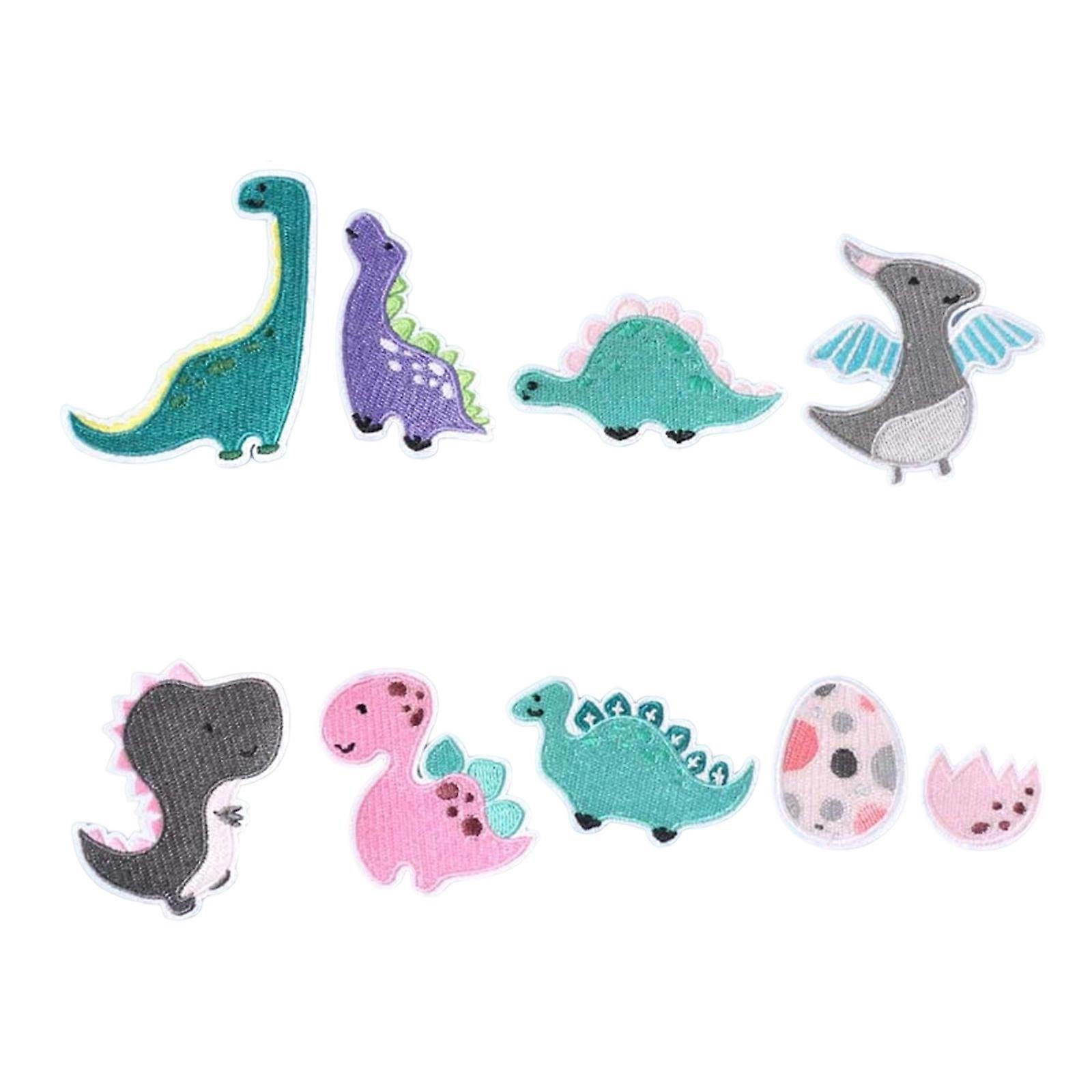 9 Stück bestickte Patches Cartoon Dinosaurier Nähen Patches Bügeln Patches Applikation Patches Annähen Patches für Jeans