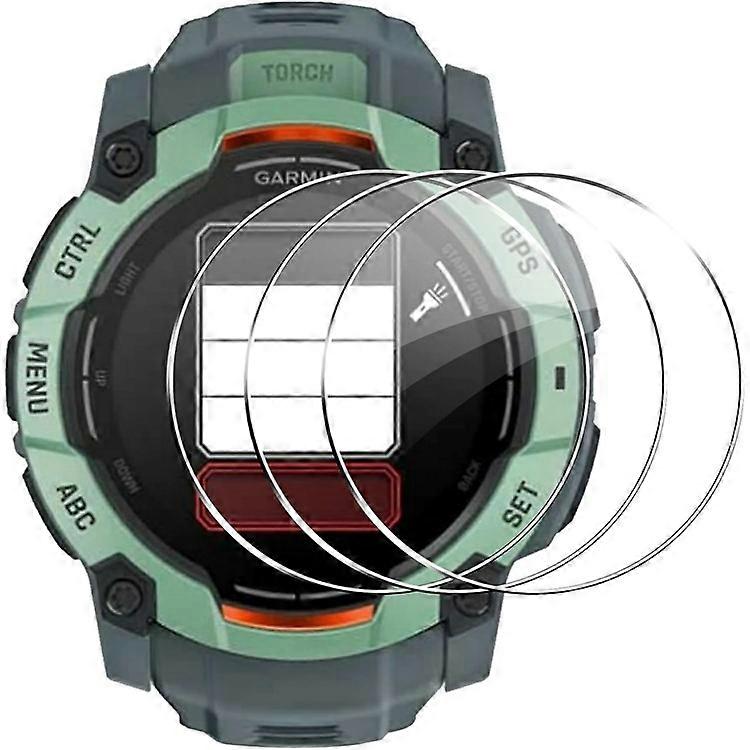 3Pcs Compatible For Garmin Instinct 3 AMOLED 50mm Tempered Glass Screen Protector HD Clear Watch Screen Film