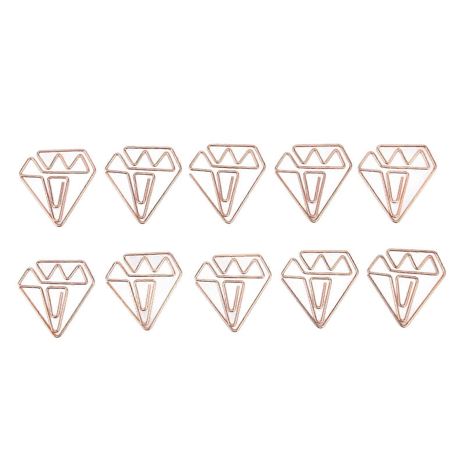 100Pcs Rose Gold Shape Paper Clips, Small Document File Clamps for Office, School, Scrapbooks, Notebooks