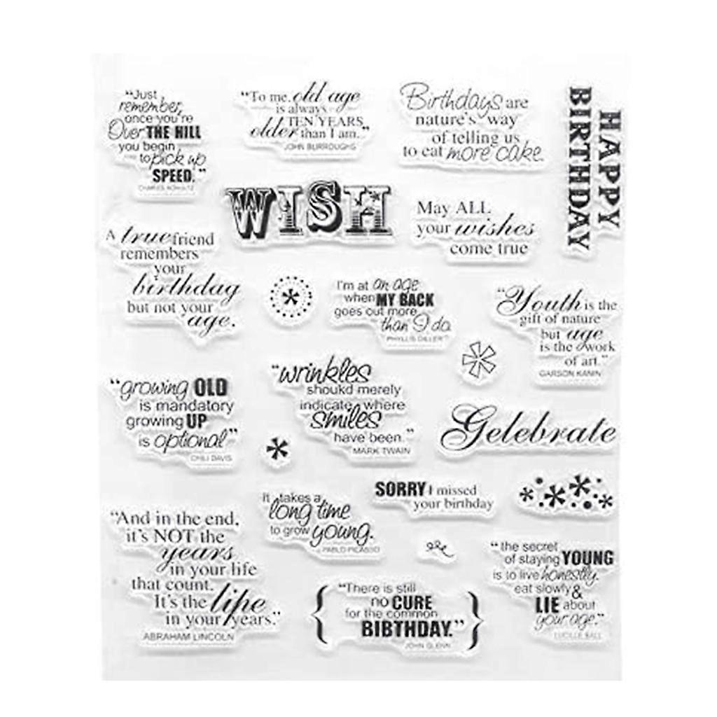 Wish Blessing Transparent Silicone Stamps Seal for DIY Scrapbooking Embossing Card Making Photo Album Decoration