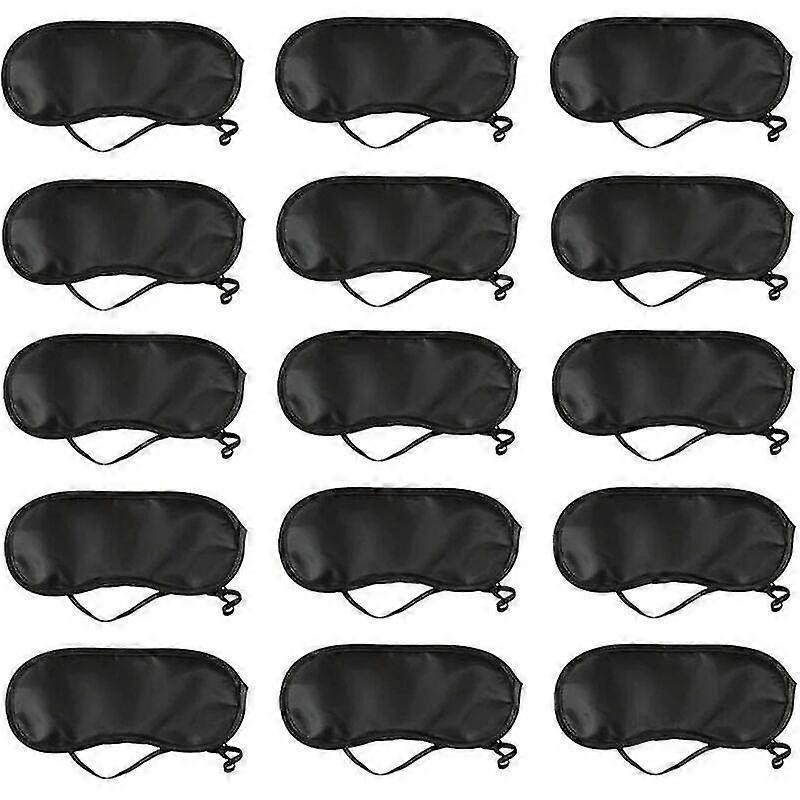 15 Pack Soft Black Sleep Eye Masks with Comfortable Nose Pad for Better Rest