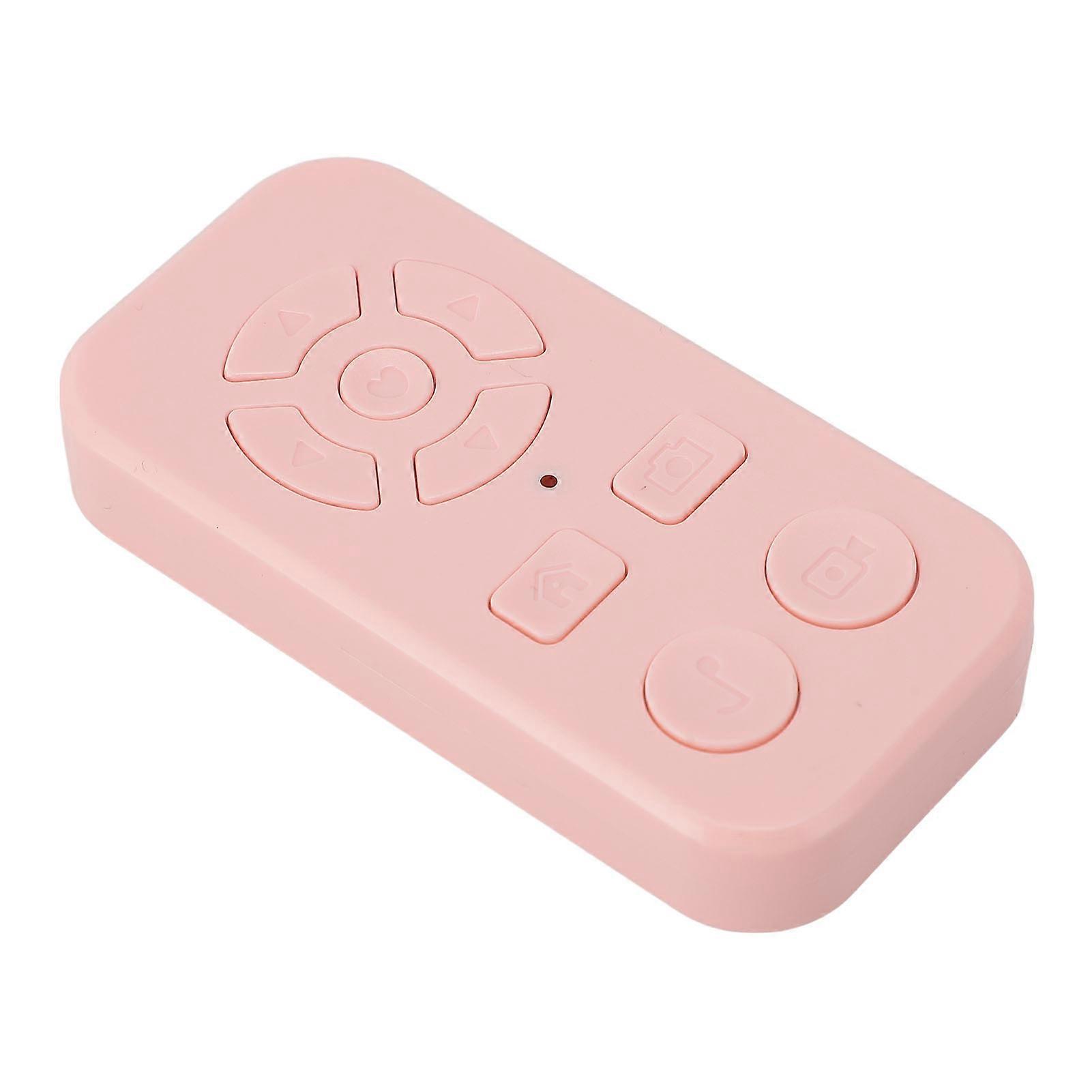 Phone Remote Control Bluetooth V4.2 Camera Shutter Video Recording Remote Page Turner for Android Smartphone Tablet Pink 