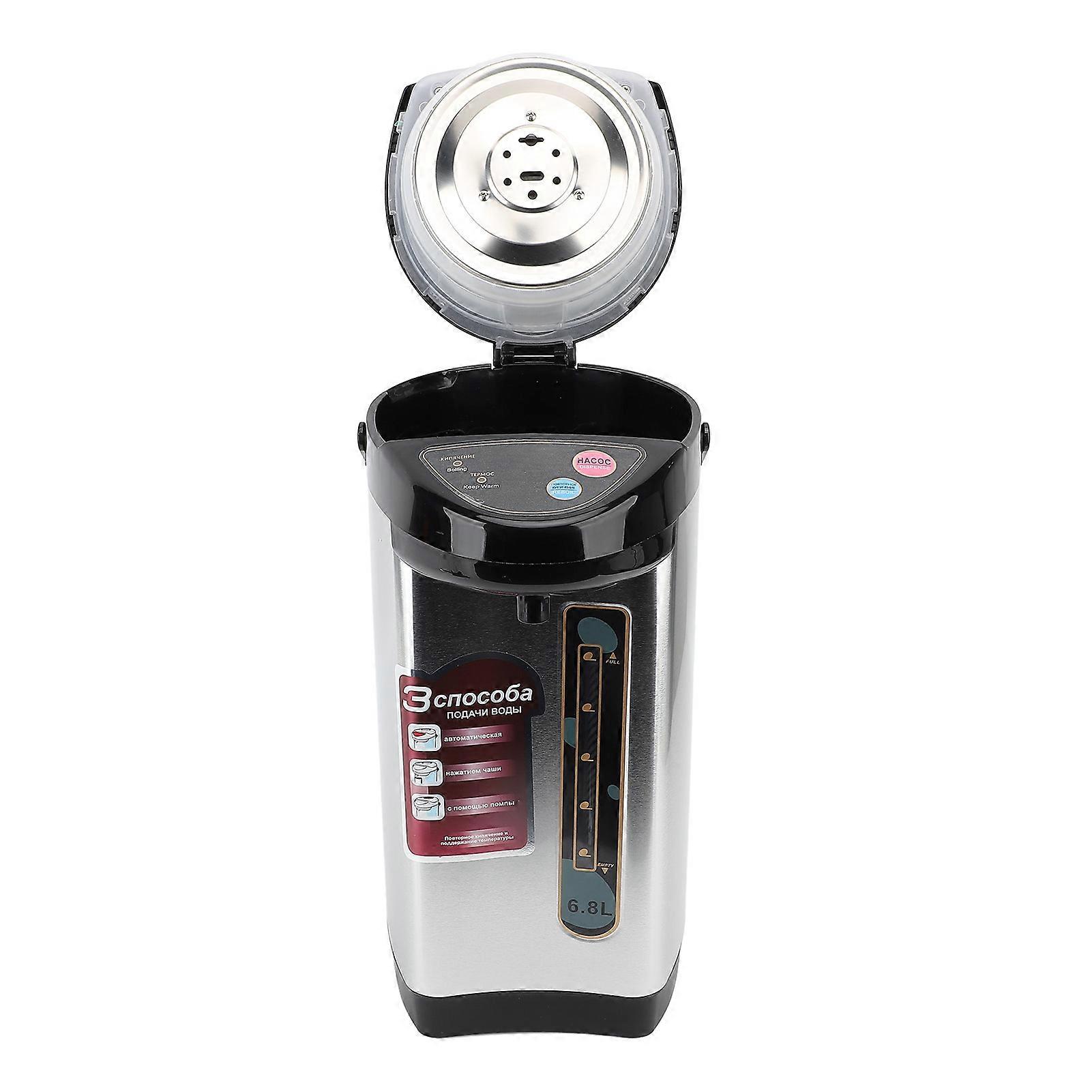 Distributeur d’eau chaude en acier inoxydable entièrement automatique 6,8 L Grande capacité LED à température constante Base rotative 360 ° Distributeur d’eau électrique Distributeur d’eau électrique 