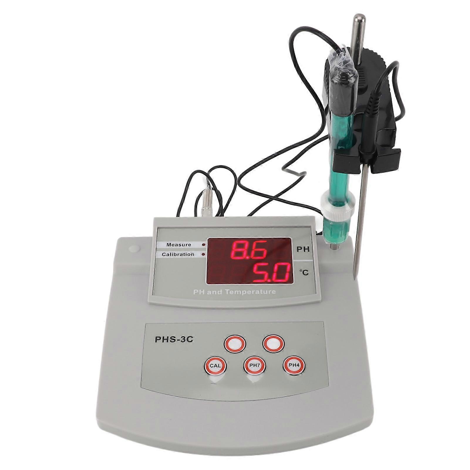 Benchtop Lab PH Meter High Accuracy Automatic Calibration Laboratory PH Meter for Aquarium Fish Tank Swimming Pool US Plug 100‑120V 