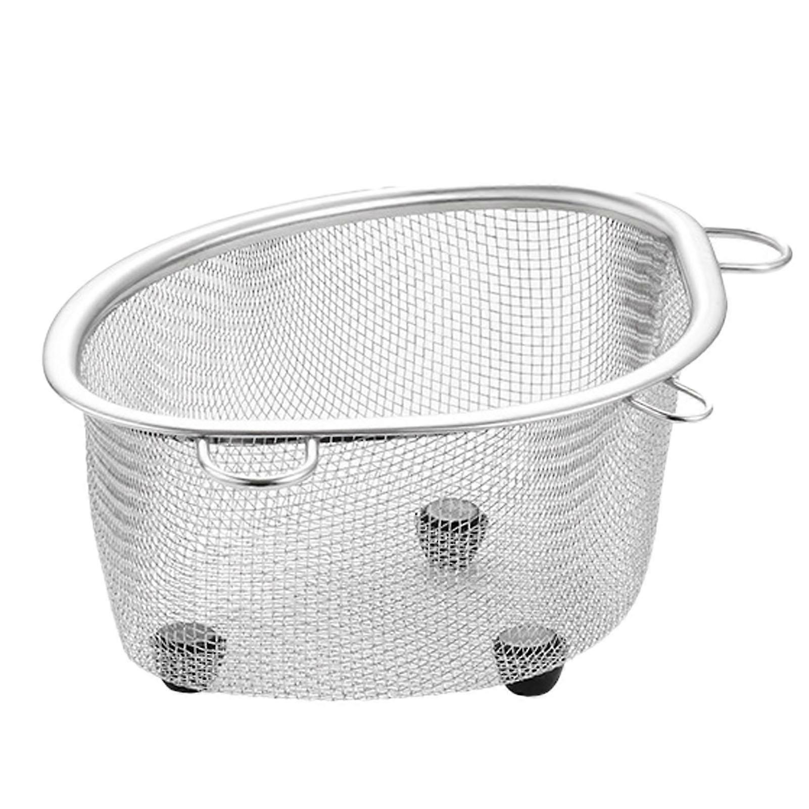 Stainless Steel Triangular Sink Basket, Space Saving Corner Drainer for Kitchen
