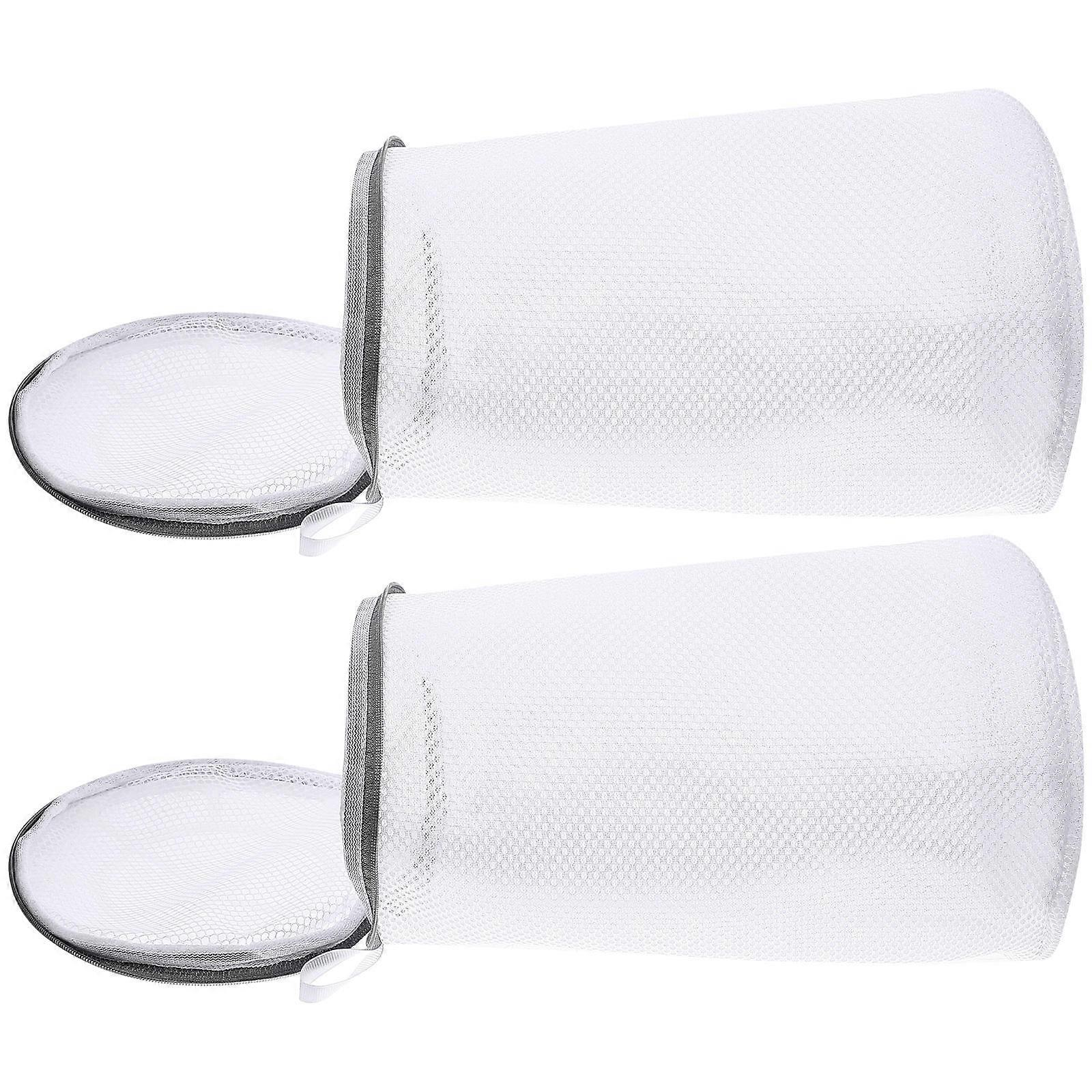 Shoe Laundry Bag 2Pcs Polyester Material Ideal For Home Organization White Prevent Deformation