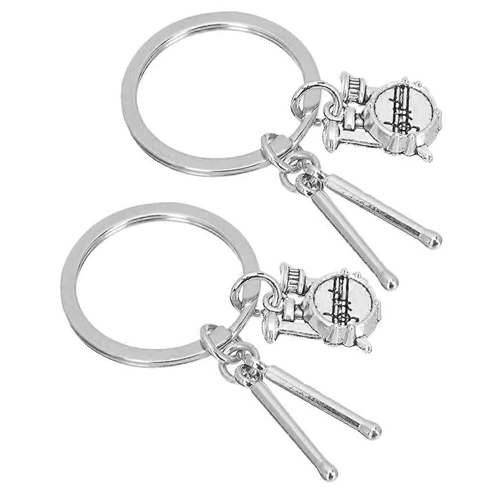 2pcs Drummer Keychain with Drumsticks   Unique Music Pendant, Stylish Backpack Charm for Music Lovers and Drumming Enthusiasts, Versatile Key Ring