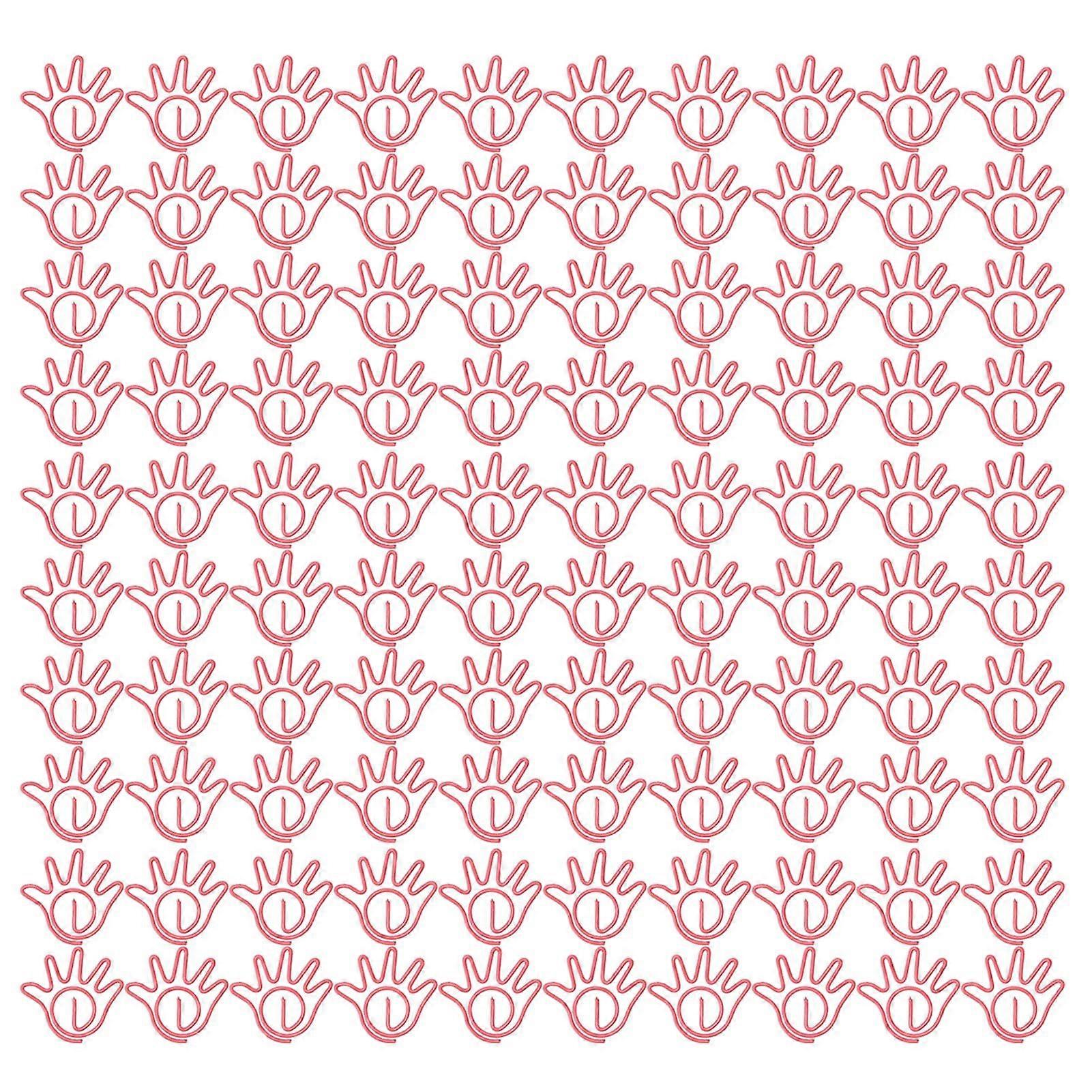 2025 Latest Model  100Pcs Paper Clip Metal Hand Shaped Design Rustproof