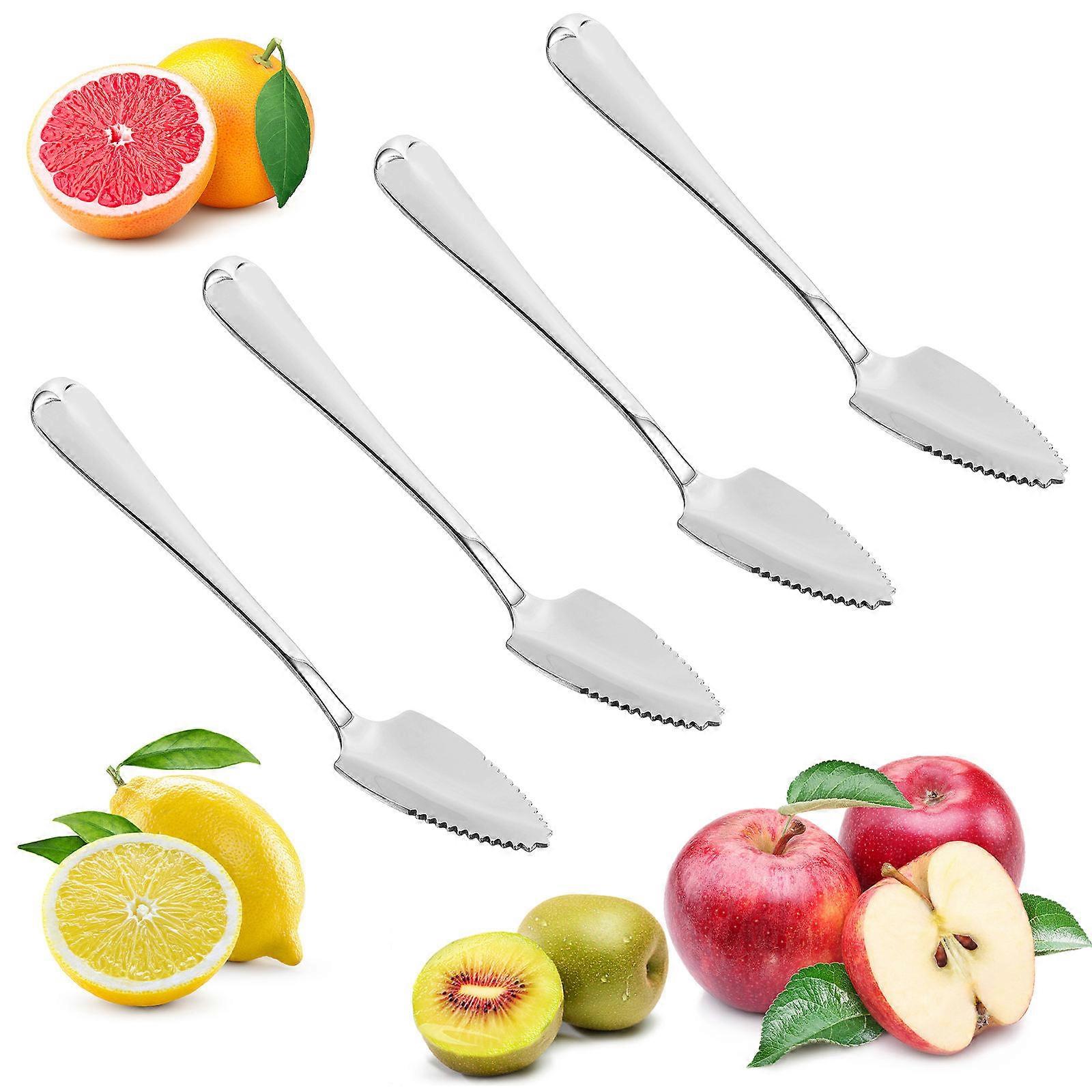 Kitchen Essentials Steel Spoons, Serrated Design for Effortless Fruit Serving, Rust-Free
