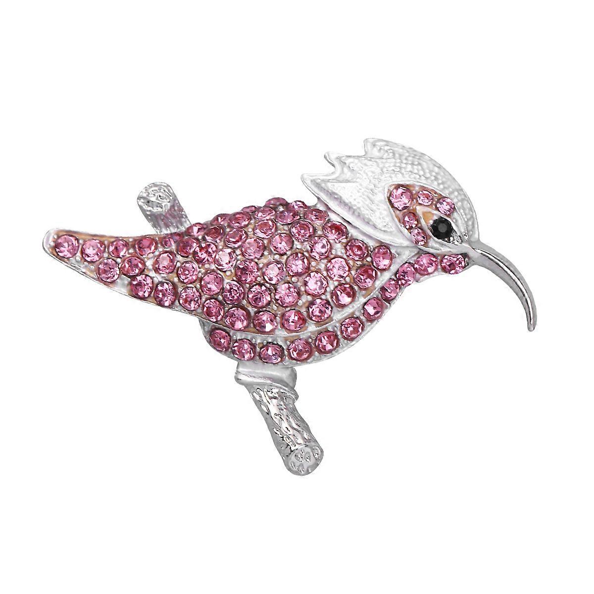 Bird Brooch Pin Kawaii Brooch Pink Rhinestone Crystal Bridesmaid Accessory 1Set