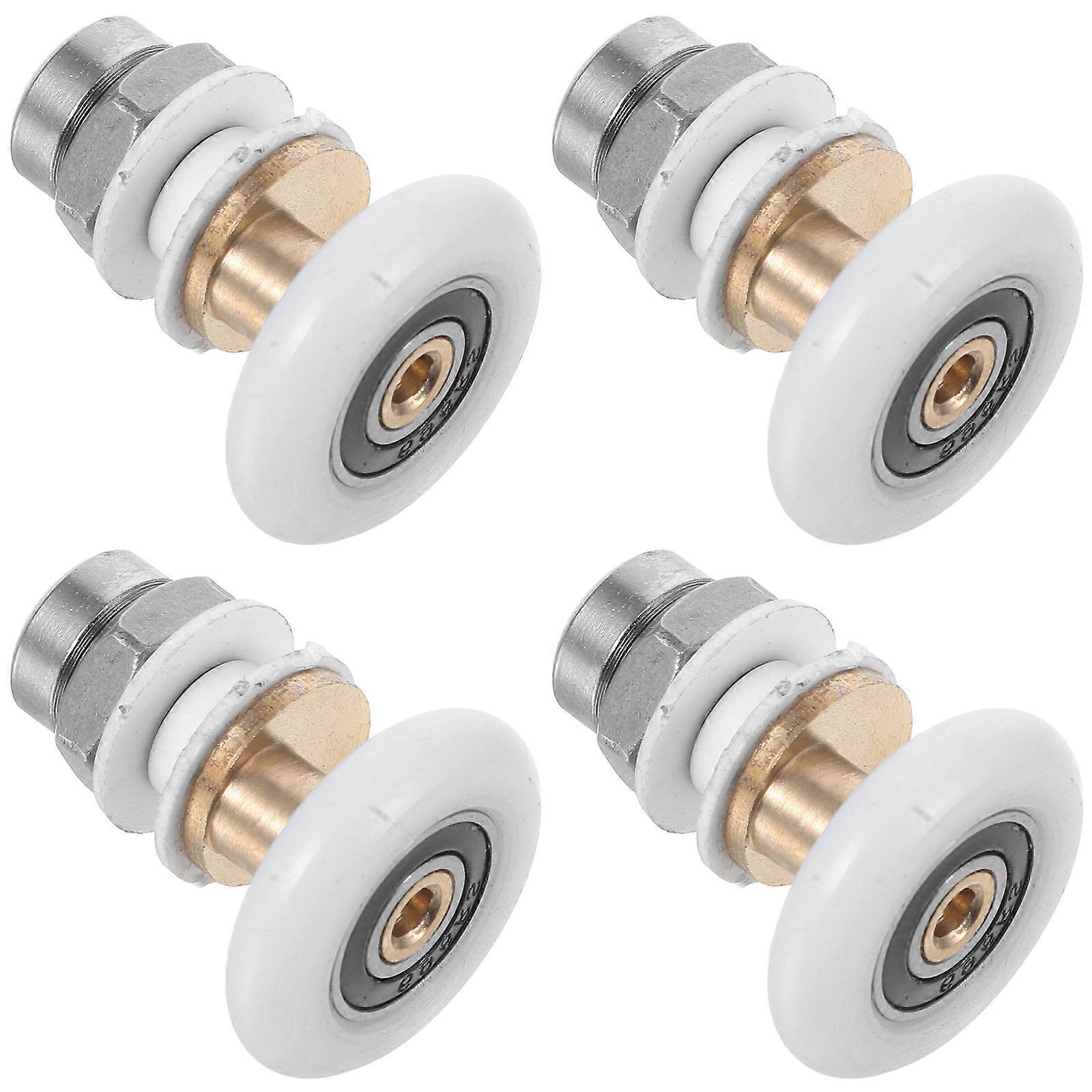 Bathroom Moving Glass Door Rollers Round Wheel Minimalist Design Usage 4Pcs