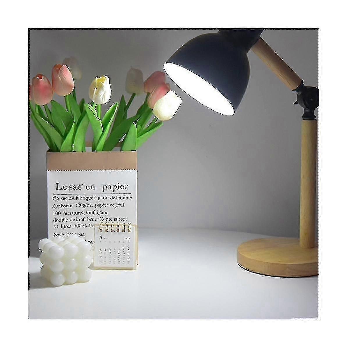 الشمال غرفة نوم حديثة بجانب السرير الكتان غطاء مصباح خشبي يعتم أدى ضوء الليل الدافئ التحكم عن بعد S