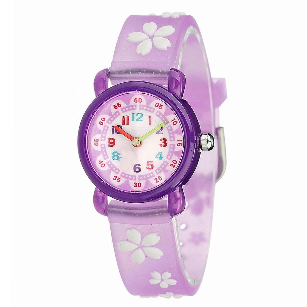 Child Wristwatch Pretty Quartz Watches For Children Students Daily Use Purple 20.5*2.7 Cm 1Set