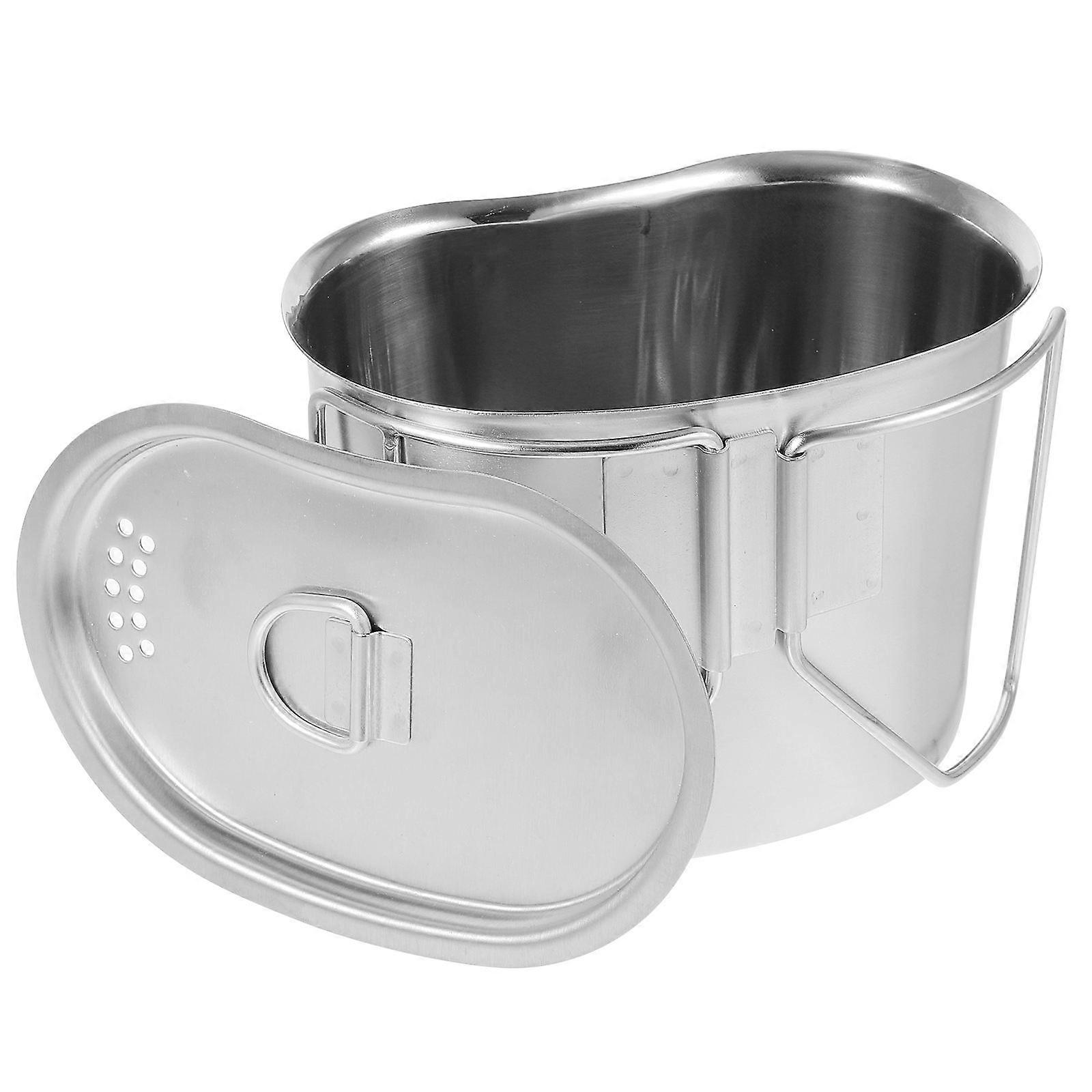 Durable Stainless Steel Outdoor Mini Pot with Dust Preventing Lid for Camping, Hiking, and Backpacking – Multi Use Cooking Container