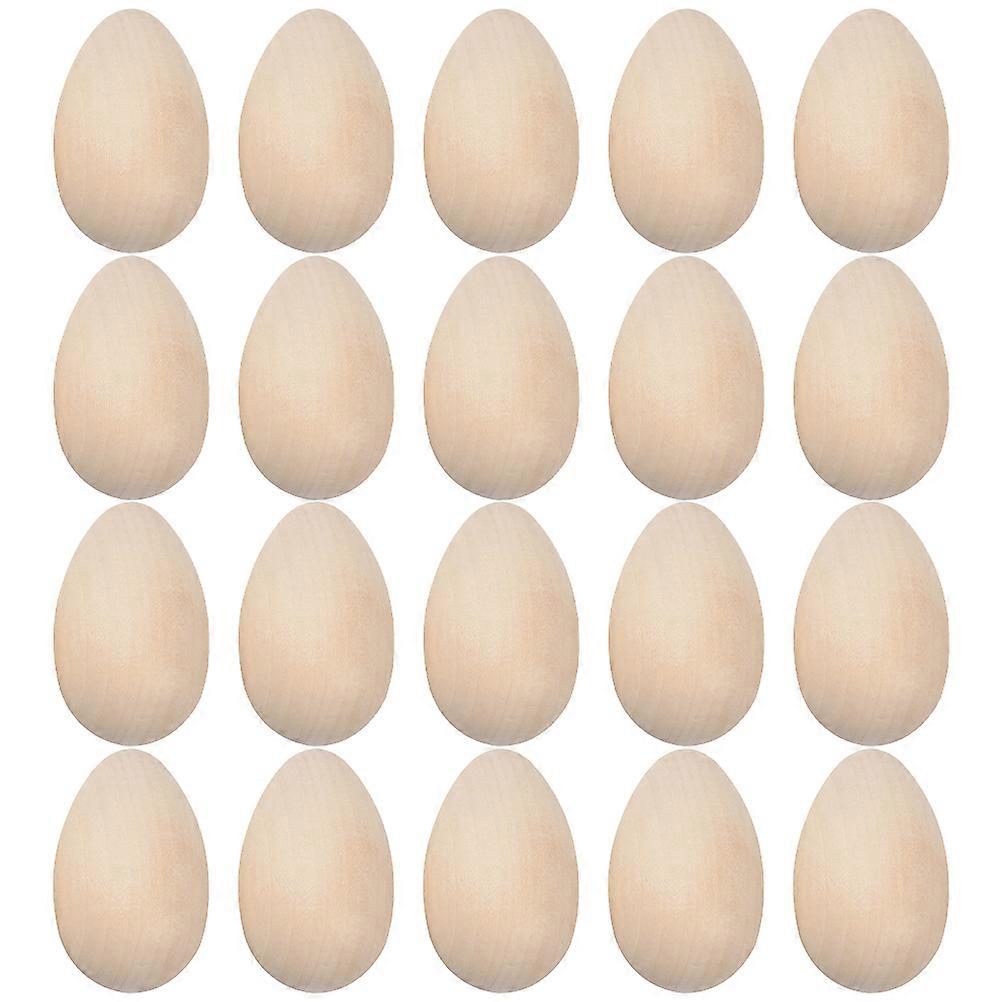 Simulation Easter Eggs Wooden Eggs Classroom Use Wood 33*21MM Diy 20Pcs
