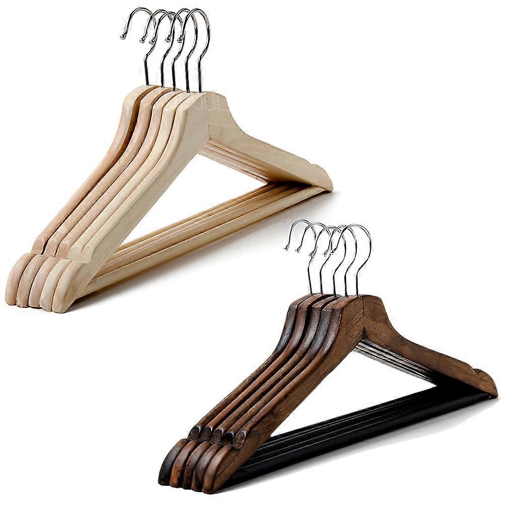Hanger Coat Hanger Wooden Suit Hangers With Anti Rust Hooks Non Slip Flat For Men And Women 2Set