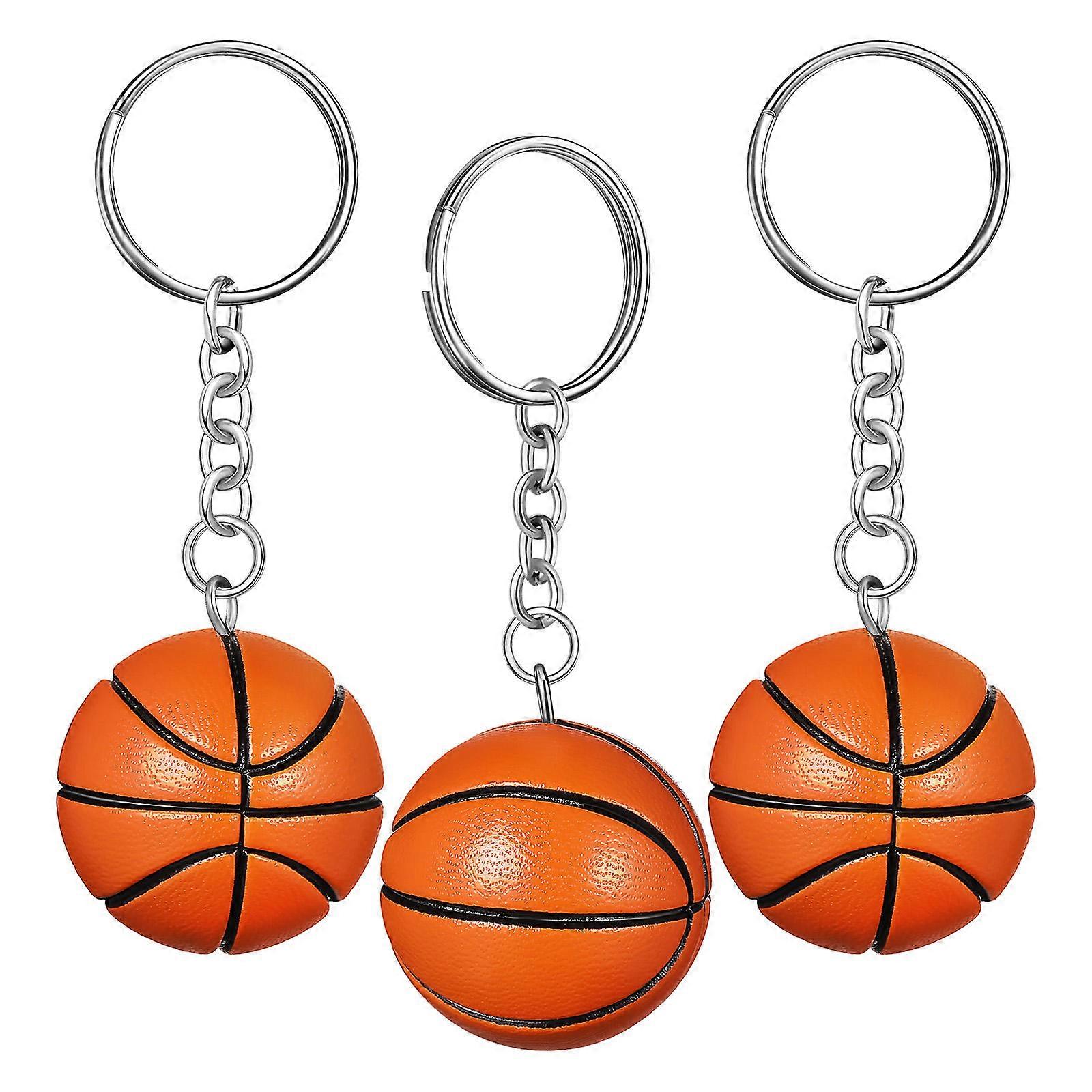 3st Basket Nyckelringar Bedårande Basketboll Formad Väska Berlocker Mångsidiga Sporttillbehör Party Favors för pojkar Lätt att Ryggsäckar Handväskor