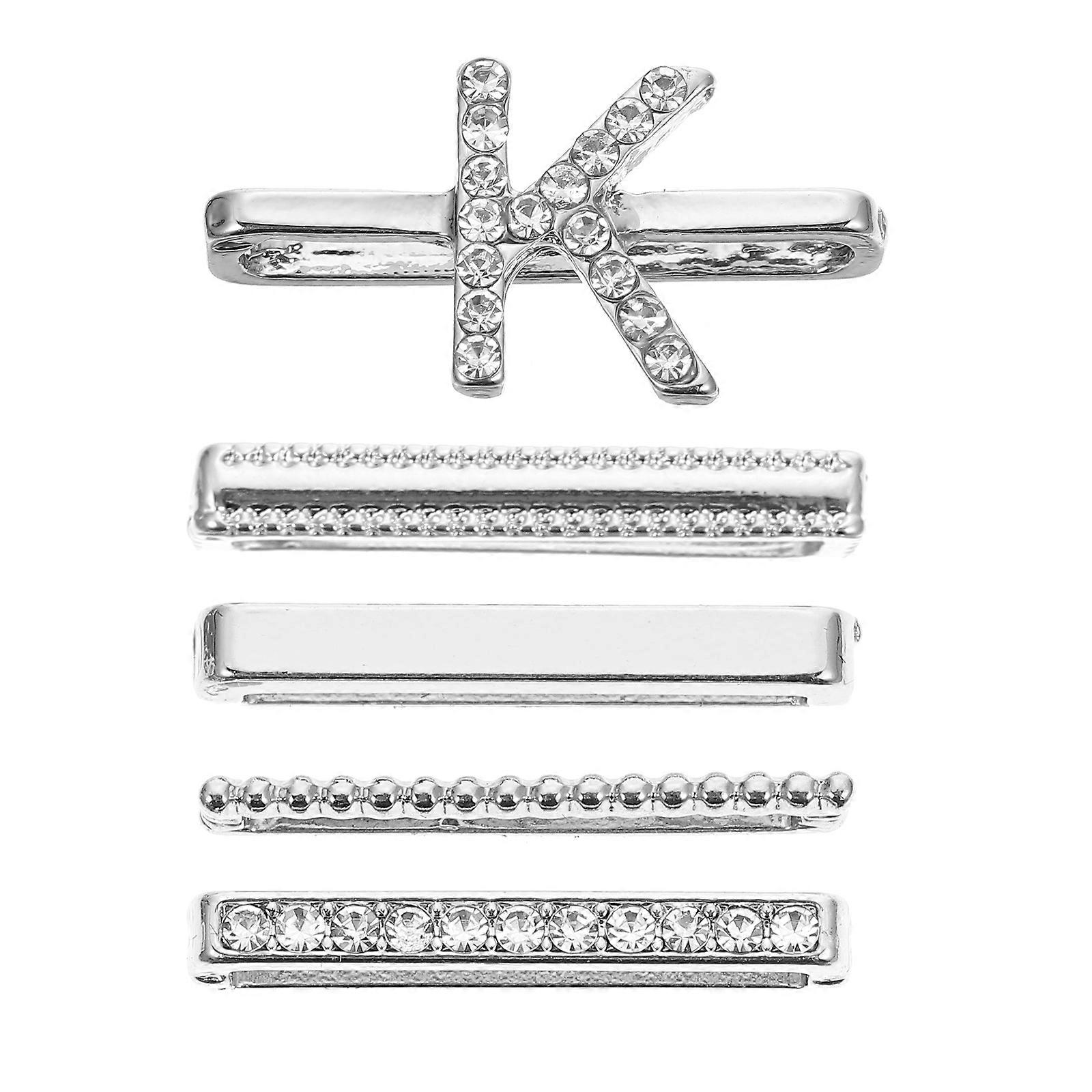 Watchband Charms Decorative Watch Decors Everyday Use Silver 2.5X1.5X0.8CM Replaceable 5Pcs