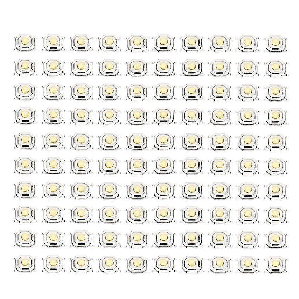 100Pcs Tactile Push Button Switch Plastic Light Touching Patch SMD 4 x 4 x 1.5mm