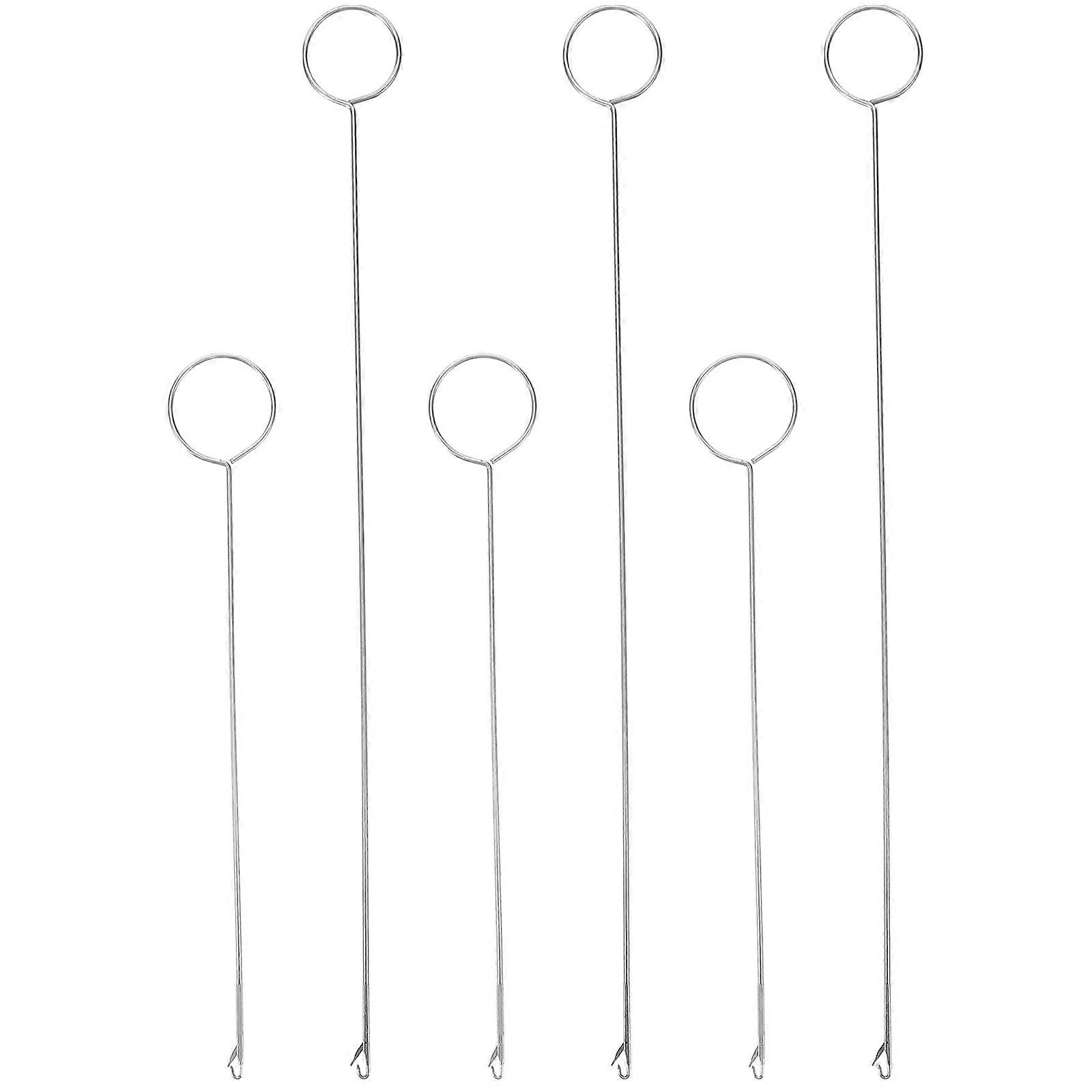 Knitting Crochet Hooks Yarn Needle For Crochet Knitters Beginners Silver 6Pcs