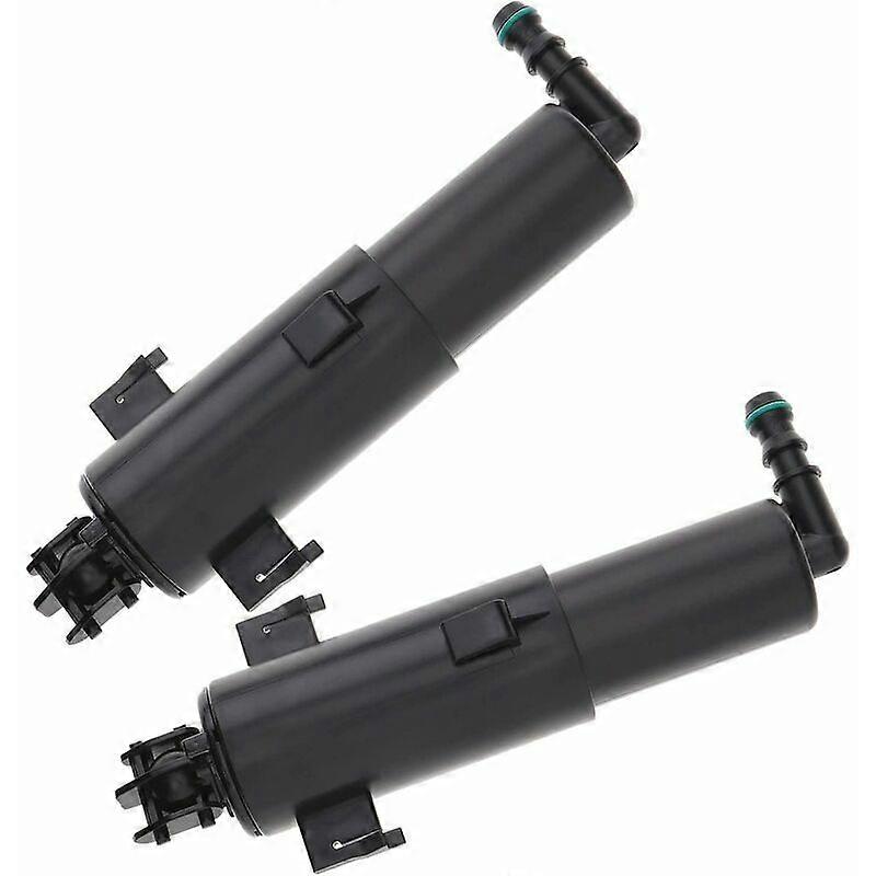 Windshield washer nozzles for left and right front headlight