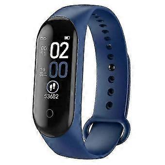 Smartwatch M4 Fitness Tracker mit Herzfrequenzmesser, Schrittzähler, wasserdichtem Sportarmband - Blau