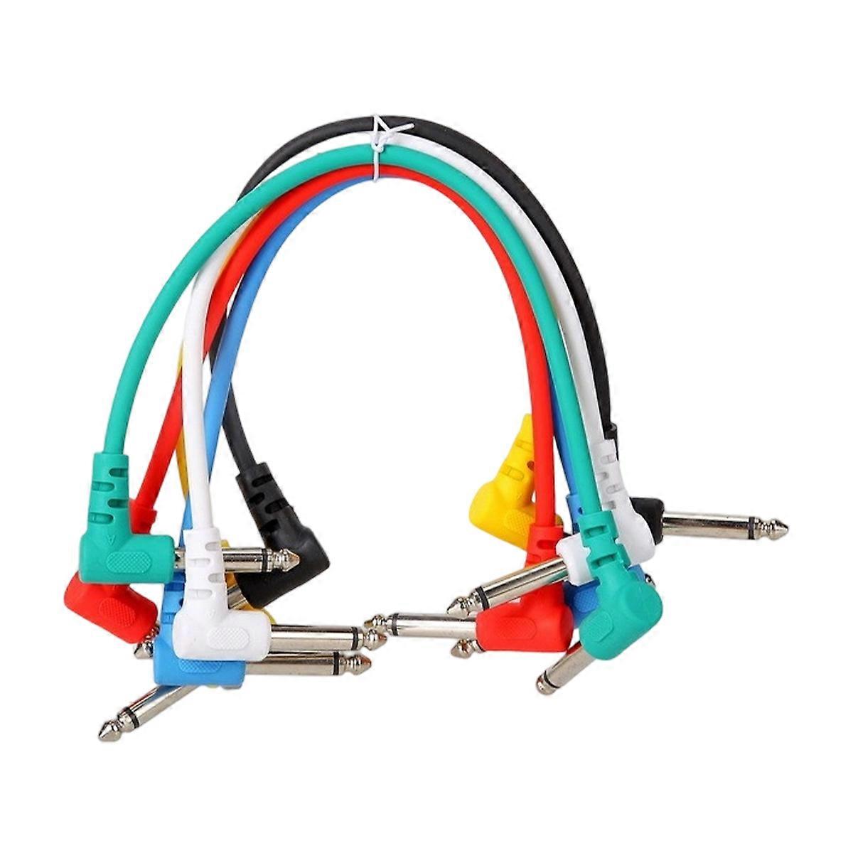 6PCS Guitar Effects Connection Cable Different Colors High Fidelity Noise Reduction Effect Pedal Cable Set