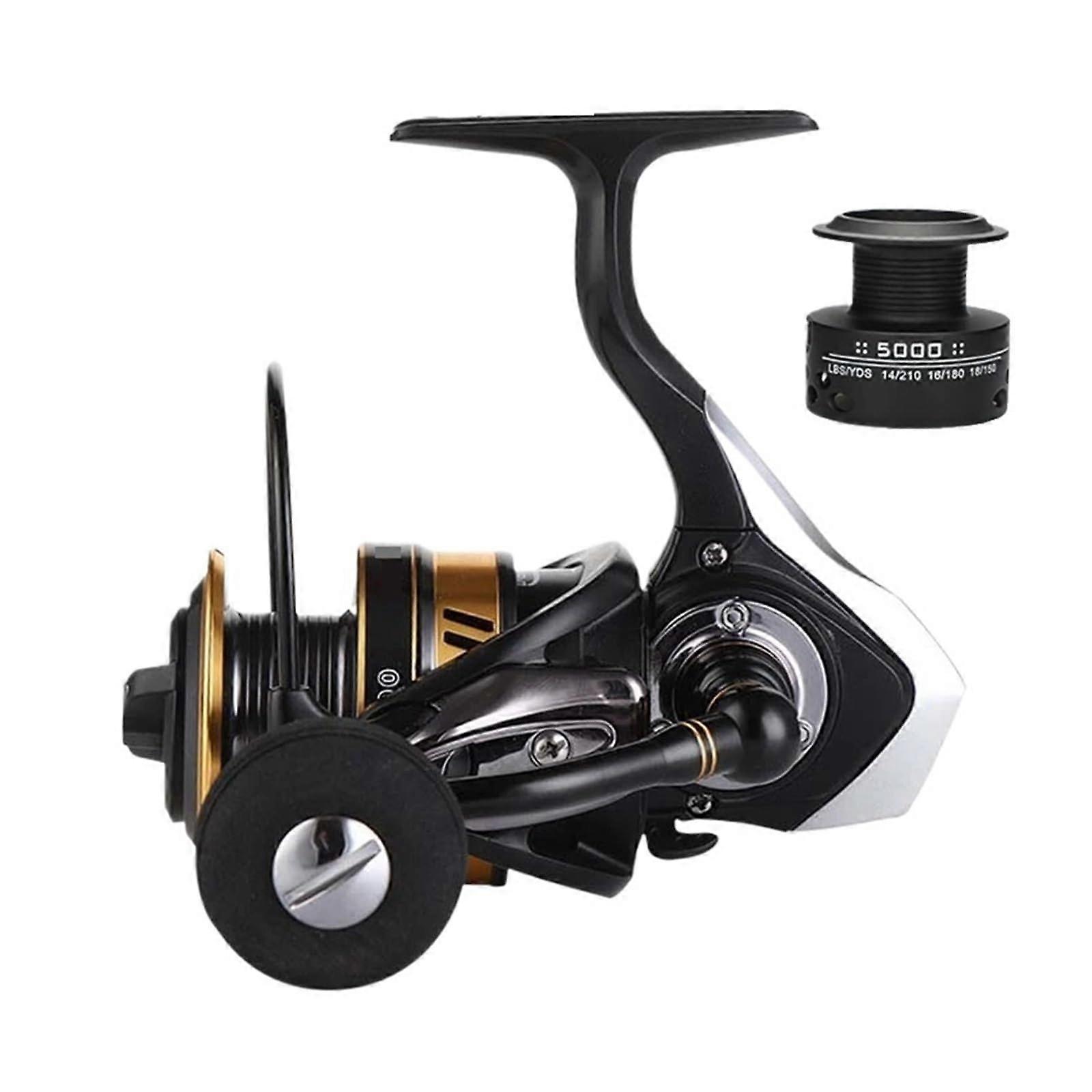 Doppelspule Angelrolle 2000 Series Baitcast Rolle mit Metallgriff und Metallspule 5.5:1 Hochgeschwindigkeitsverhältnis