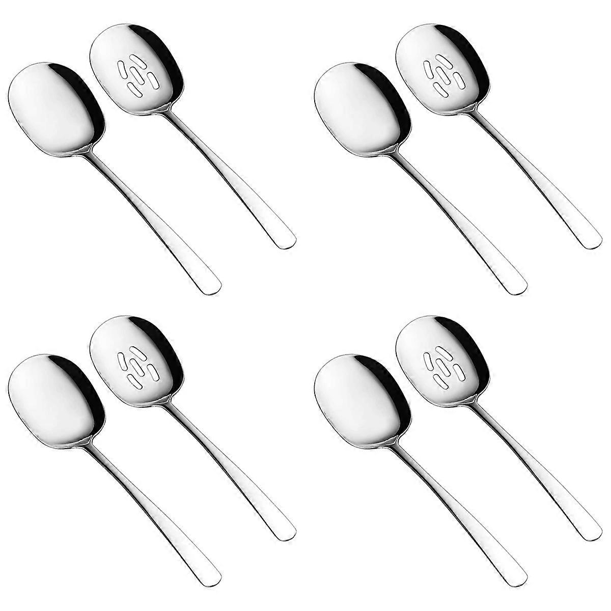 Serving Spoons Set,10 Inch Slotted Spoon and Serving Spoon,Pack of 2