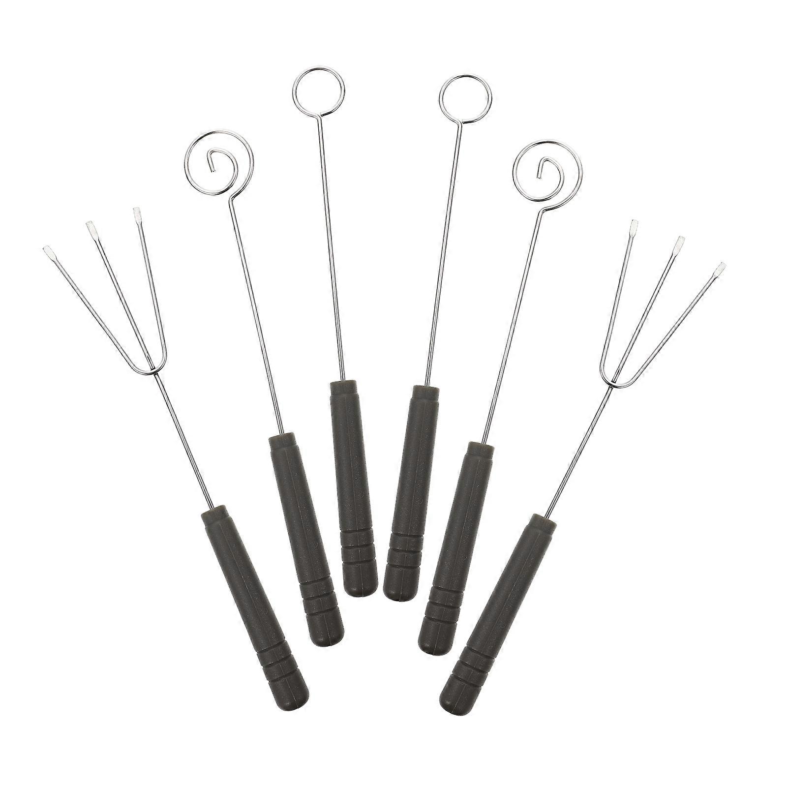 Fondue Dipping Tools Chocolate Dipping Fork For Diy Chocolate Fruit And Nut Coating 6Pcs