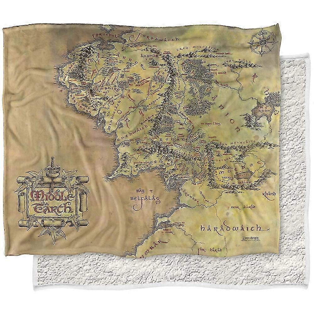 Middle Earth Map Soft Sherpa Throw Blanket