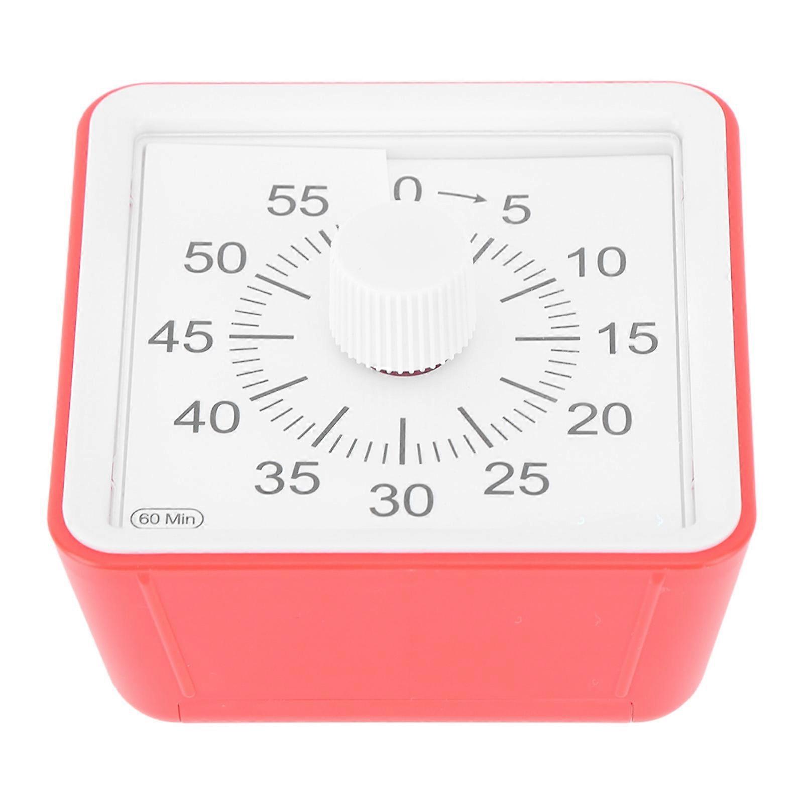 Visual Timer 60 Min Silent Countdown 7.9x4.7x7.5cm Red ABS