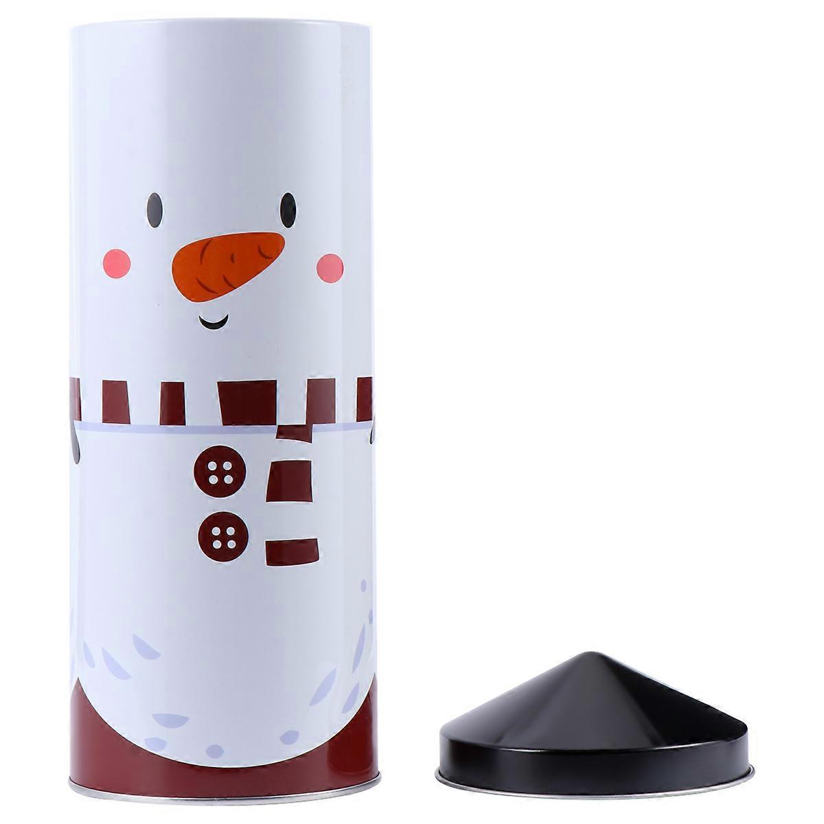 Christmas Tin Box present Container Square Shape White Color 24.5x9cm Storage 1Pcs