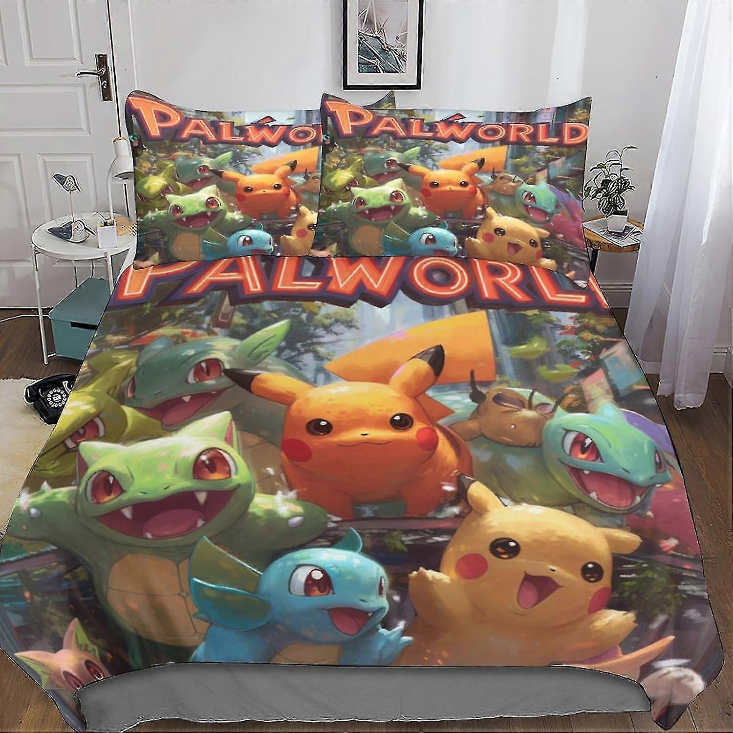 Cartoon Wizard 3 Pieces Set Duvet Cover Bedding Sets 3D Print Quilt Cover with Pillowcases and Hidden Zipper Closure