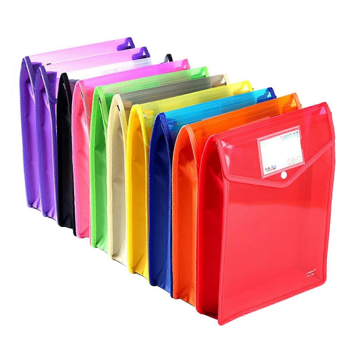 Pack of 10 Plastic Document Folders for University Organiser