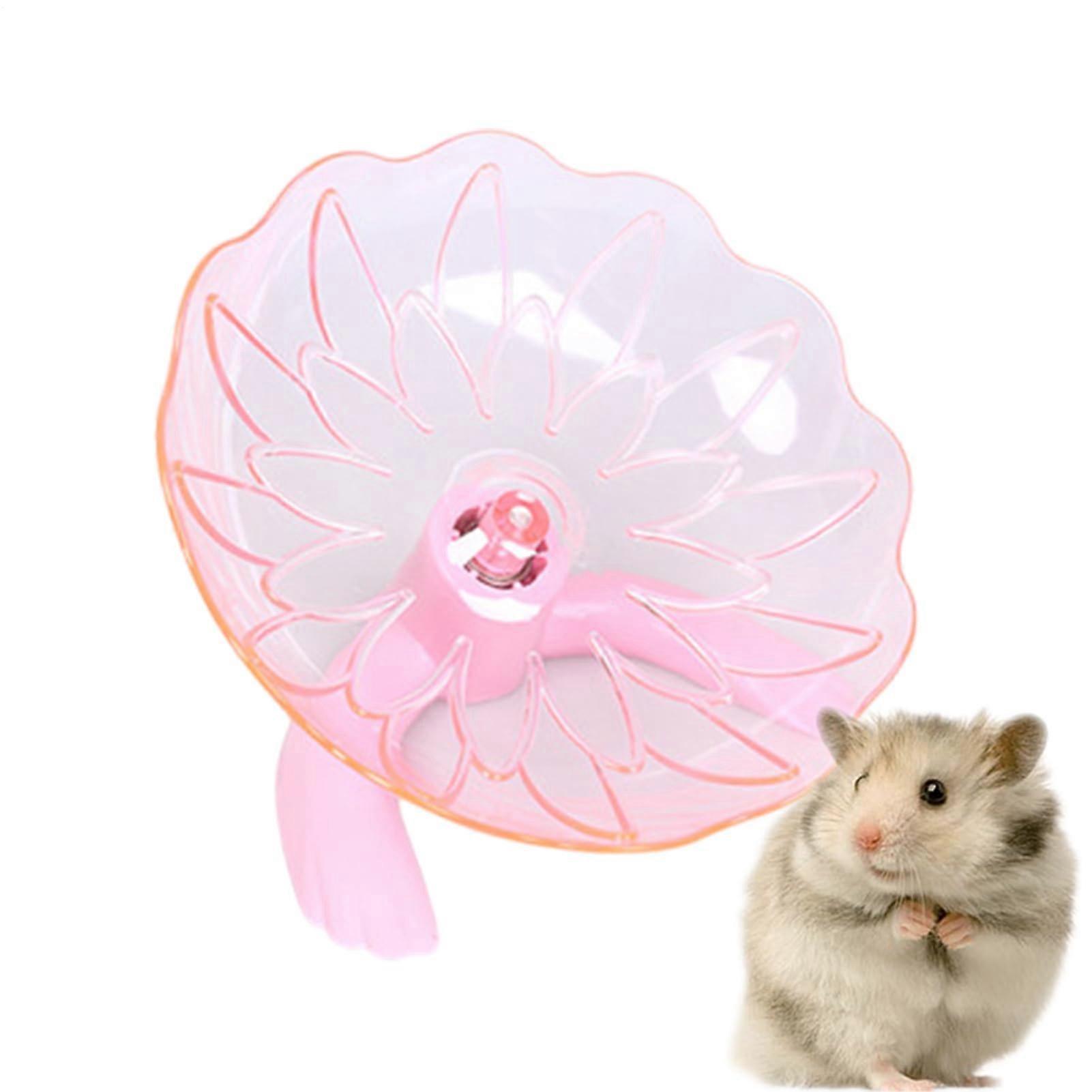 Hamsterrad 17.5cm Transparent Exercise Wheel for Small Pets, Ideal for Chinchillas, Ferrets, and Mice, Rose Color