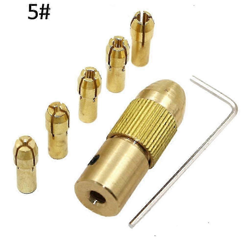 7Pcs Brass Micro Twist DIY Hobby Model Tool Mini Metal Chuck Drill Collet Set