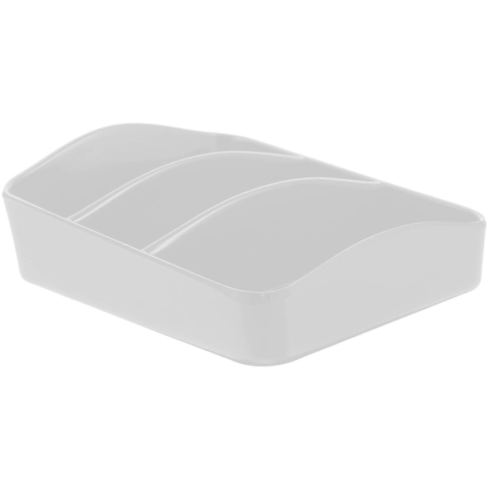 Coffee Bar Organizer White Plastic for Storage Use with Smooth Edges and Elegant Design