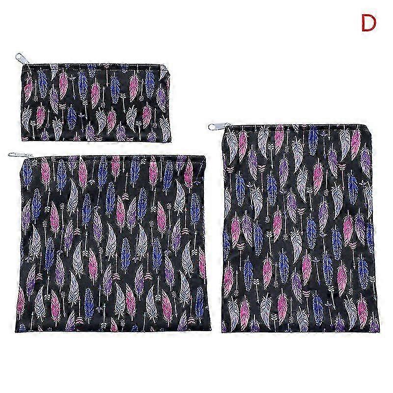 3pcs Reusable Snack Bag Waterproof Bread Sandwich Pouch for School Camping